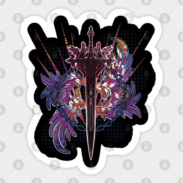 Ethereal Sword - Sunset Sticker by JF Penworks